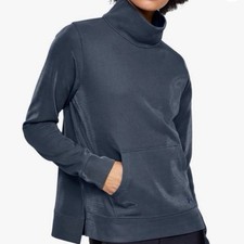 Under Armour ColdGear Women's Black/Gray Fleece Pullover Sweatshirt Mock Neck M