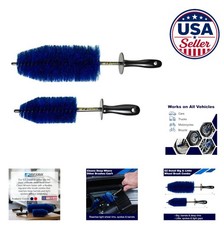 Wheel Rim Cleaning Brush Set 2 Piece Non Scratch Soft Bristles for Cars Trucks