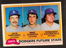 1981 TOPPS #302 DODGERS FUTURE STARS MIKE SCIOSCIA FERNANDO VALENZUELA RC
