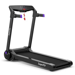 Pliage tapis électrique 3.0HP Exercise Running Machine w/ App Control Purple