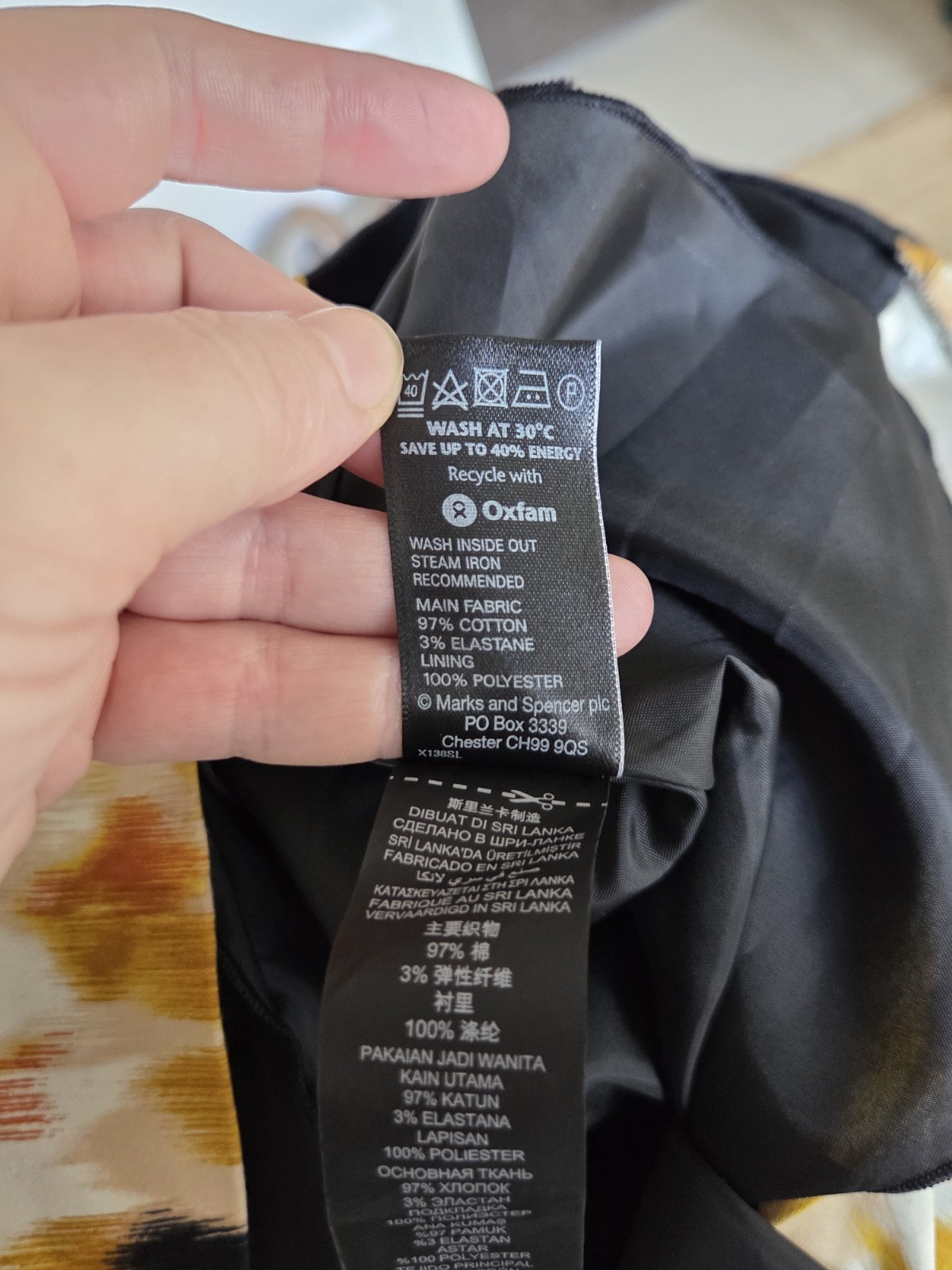 Stunning Marks & Spencer Woman Size 10 Black Orange Panel Sheath Lined Dress