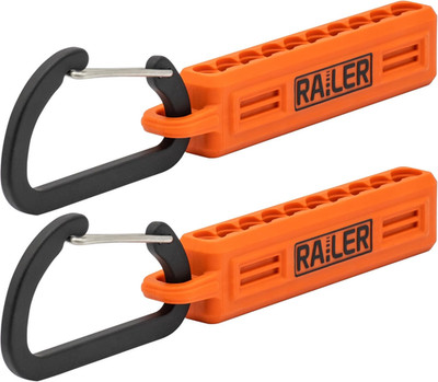 2 Pack Screwdriver Bit Holder Rail 10 Hole 1/4 Hex Organizer With Carabiner