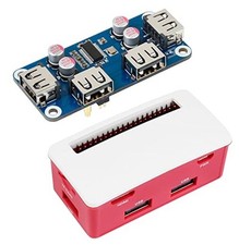 USB HUB HAT Board with ABS Case Box for Raspberry Pi Zero 2W/2WH/Zero,