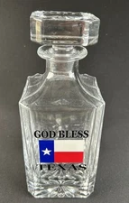 Rogue River Tactical God Bless Texas Flag State Outline Whiskey Decanter Stopper