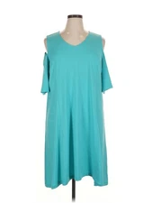 H By Halston Women Green Casual Dress XL Petites