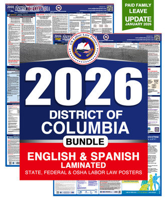2026 Washington DC LABOR LAW POSTER (Federal & State) Bundle Laminated