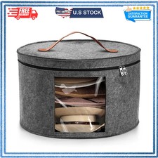Foldable Travel Hat Storage Box Organizer for Cowboy Fedora Hats Grey