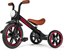 Kids Tricycle, 12 Inch Puncture Free Wheel W Front Light, Adjustable Seat Height