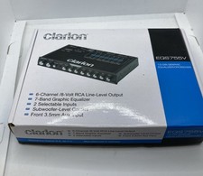 Clarion EQS755V 7-Band 1/2 DIN Graphic Equalizer 6-Channel Aux Input  Nt