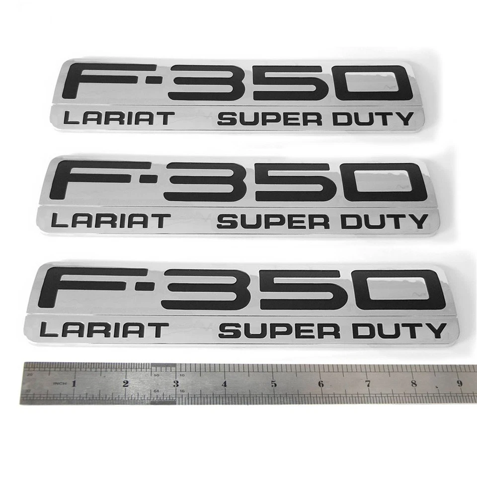 5 OEM 7,3 L POWERSTROKE + F-350 Lariat SUPER DUTY emblema se adapta a insignia F350 cromo Foto 4 de 4