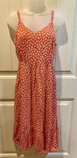 Old Navy Cami Sun Dress Ruffled Women’s Medium Red Floral Smocked Back