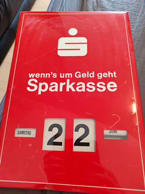 Sparkasse Werbe-Dauerkalender rot  Wenn s um Geld geht Sparkasse 