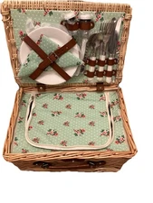 Cute Little Picnic Basket With All Accessories