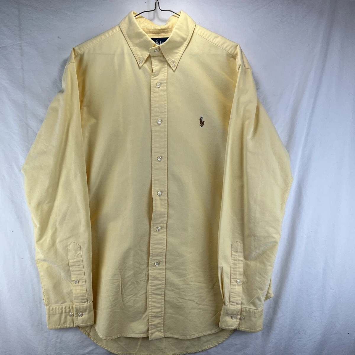Mens yellow oxford shirt sale