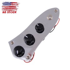 Loaded Pre-wired Switch Control Plate with Wiring Harness for Jazz J Bass Chrome