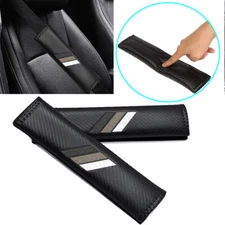 2PCS Black Soft Car Seat Belt Shoulder Cushion Cover Pad Carbon Fiber Universal