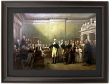 Framed General George Washington Resigning his Commission by John Trumbull.