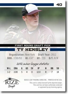 TY HENSLEY 2012 Rize Rookie PINK Paragon RC #/200 | eBay