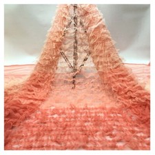 Gradient Rüschen Netz Tüll Stoff Spitze Mädchen Kleid Braut DIY Handarbeiten