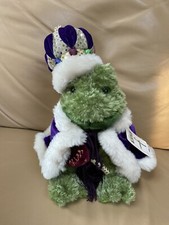 Valentine Plush Frog Prince w/Purple Velvet Cape  Velvet Crown Kiss Me New