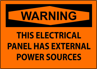 WARNING THIS ELECTRICAL PANEL HAS EXTERNAL | Adhesive Vinyl Sign Decal