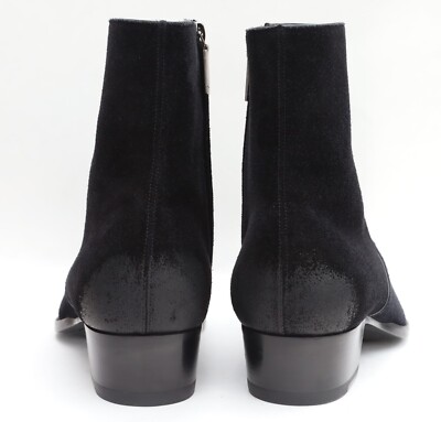 Yves Saint Laurent Paris 'Wyatt' Zip Boots Size 43/US 10 in Black