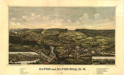 Panoramic Map of Alton Alton Bay New Hampshire 16x24