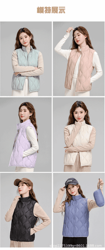 Down Jacket Women 2024 Autumn Winter Stand-up Collar Vestwhite Duck Down Coat - Bild 11 von 17