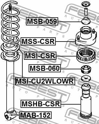 Sadik Misbahさん専用 MSS-CSR Febest REAR SHOCK ABSORBER MOUNTING MR491946