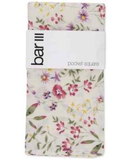 Bar III Men  s Birch Floral Pocket Square, White