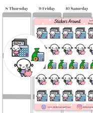 Budgeting Planner Sticker, Budget Sticker, Calendar and Bullet Journal Sticker