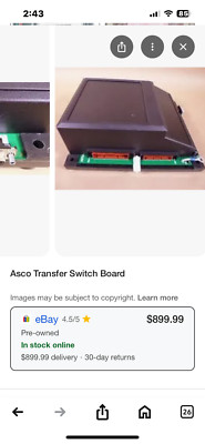 Asco Series 300 Automatic Power Transfer Switch 240V 50 - 60HZ 200A 1P