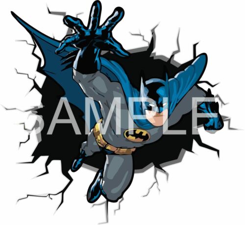BATMAN ADESIVO PARETE sfonda 3D fumetto decalcomania arte ragazzi camera da letto supereroe - Foto 2 di 2
