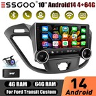 10" Android 14 DAB+ For Ford Transit Custom Car Stereo Carplay WIFI BT 4+64G AHD
