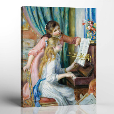 Cute Wall Art, Renior Canvas Wall Art, Young Girls at the Piano
