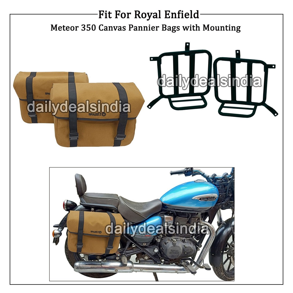 Royal Enfield Canvas Motorcycle Panniers Canvas Side Pannier Scram