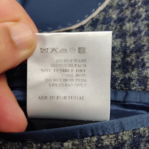 Hawes & Curtis Harris Tweed Wool Jacket Size 36 Grey & Blue Brand New With Tags - Picture 11 of 17