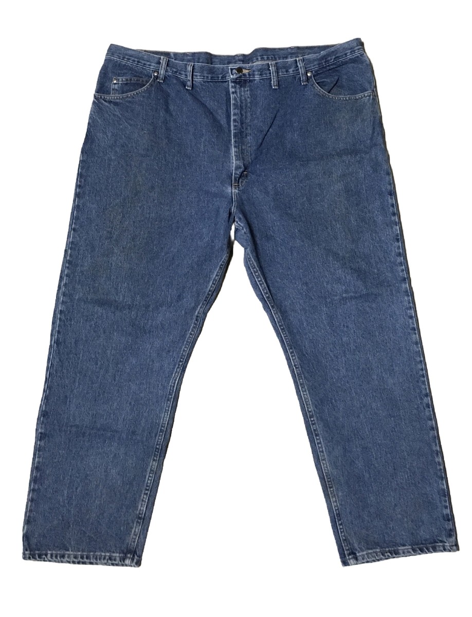 Wrangler Relaxed Fit Jeans Size 48x30 Mens Mid Rise Straight Leg Med Wash  Blue