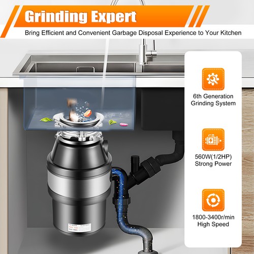 Dispensador de residuos de alimentos para fregadero de cocina para el hogar con interruptor de aire eliminación de residuos de alimentos Reino Unido - Imagen 16 de 24