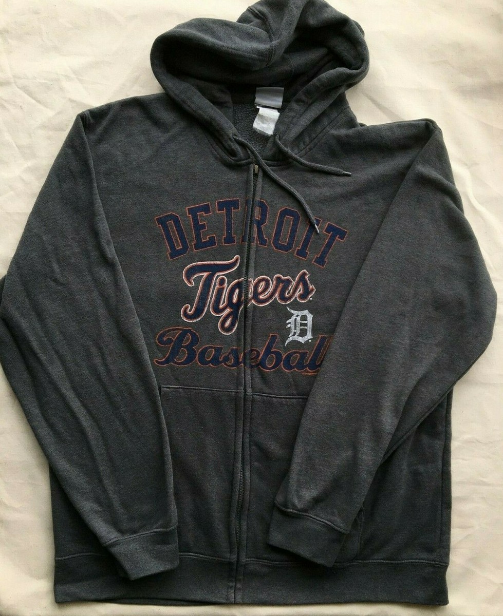 Vintage Detroit Tigers Baseball Charcoal Grey Zipped Hoodie Genuine  Merchandise | eBay