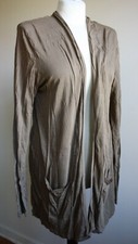 Michael Stars One Size OS Brown Modal Open Front Cardigan Tunic Top Long Sleeve