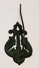 Antique General Store Receipt Hook Green Metal Hanging 5.75" Original Paint
