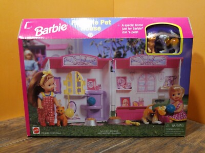 NEW Vintage Mattel Barbie 67710 Portable Pet House Dog Cat Doll