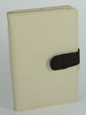 Medium Leather Canvas Cotton Organizer Agenda 6 Rings Slim Weekly Planner