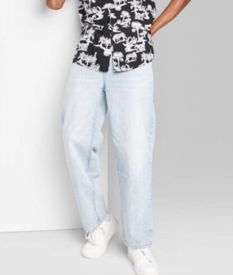 NEW Original Use Men's Light Wash Relaxed Straight Leg Jeans Size 38 X 30