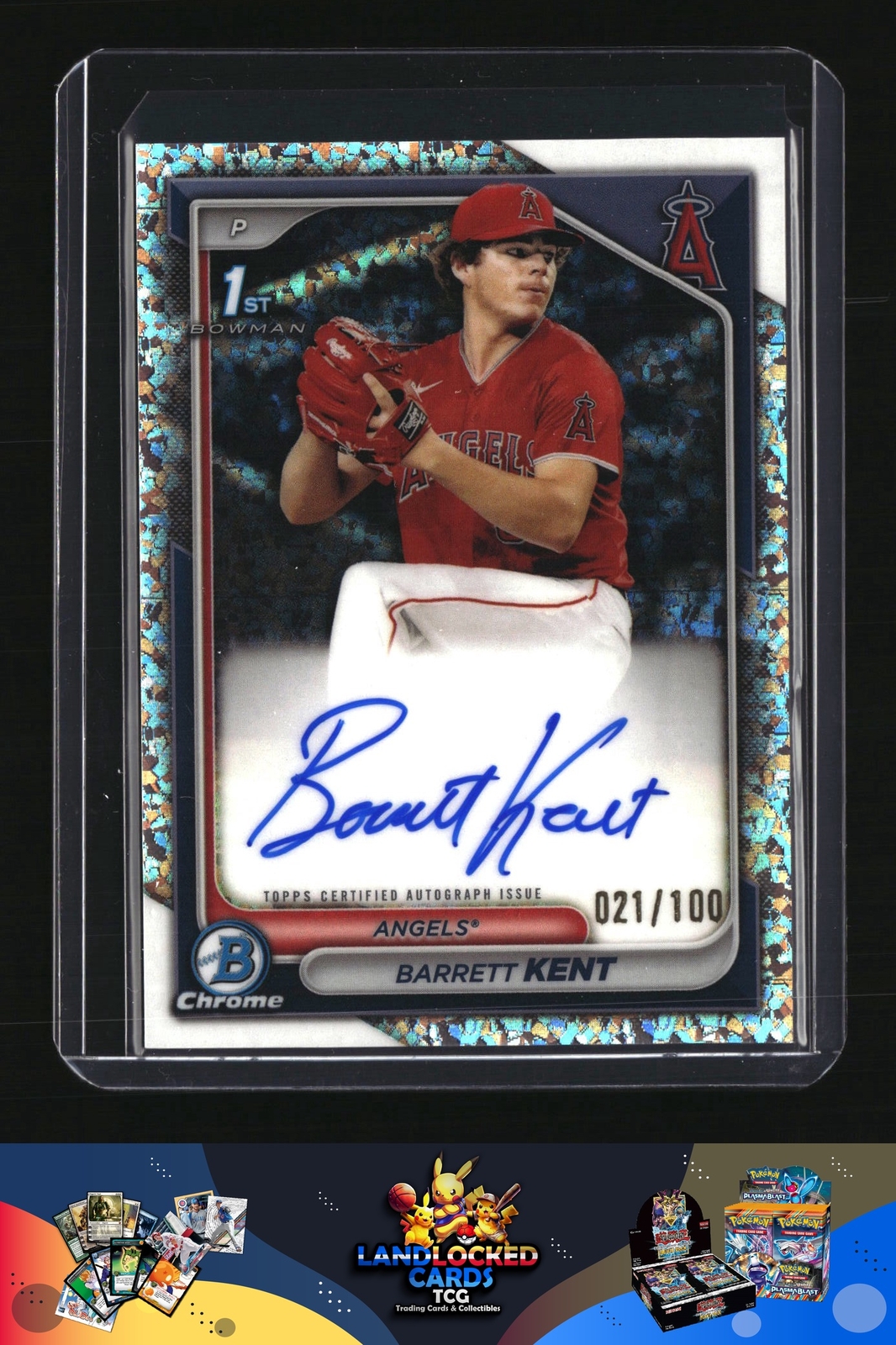 2024 Bowman Chrome 1st Barrett Kent /100 Mini Diamond Refractor Auto #CPA-BK