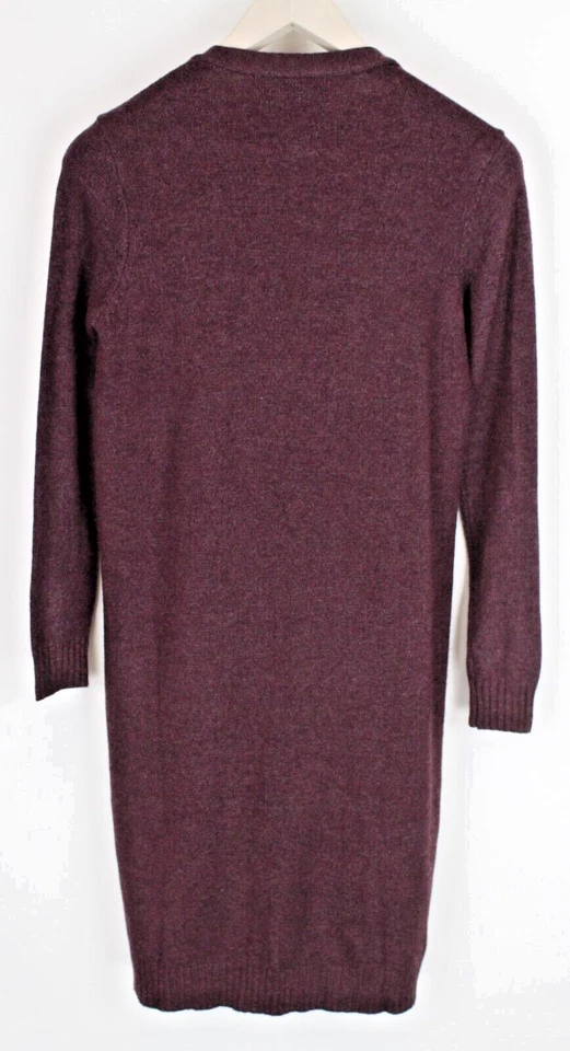 Vila Mujer Suéter S Pequeña Largo Burdeos Tight-Knit Cárdigan Melange - Imagen 2 de 4