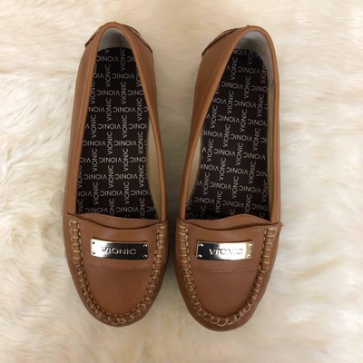 Vionic Womens Wise Jayla Black Suede Tortoise Loafers Size 5