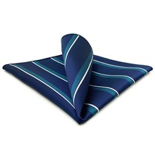 Striped Pocket Square Mens Suit Jacket XL Wedding Party Gift Handkerchief