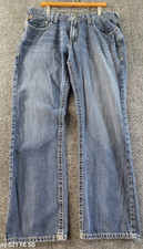 ARIAT M5 Low Rise Straight Jeans Mens 38x34 Med Wash Whiskering Cowboy Western